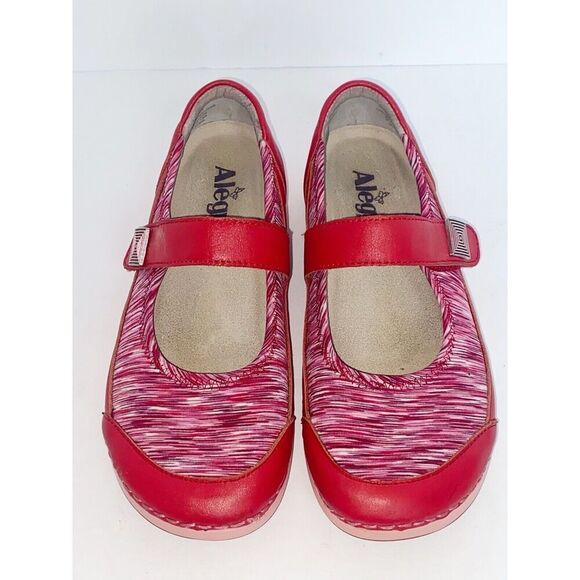 Alegria Shoes Red Mary Jane Slip On Sneaker Stretch Comfort Cushion Y2K 35/5-5.5 - Picture 4 of 15